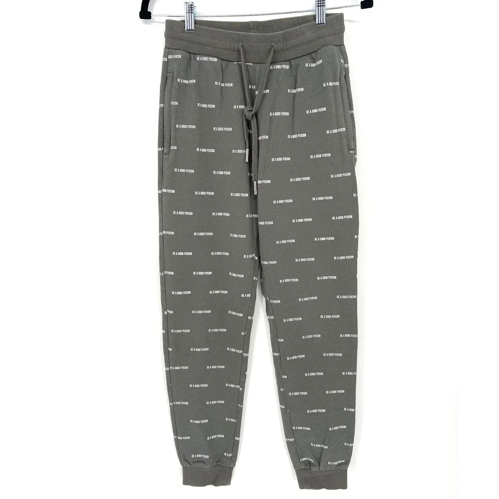 Be A Good Person BAGP Joggers Charcoal Grey Sweatpants XS Streetwear Lounge NWOT